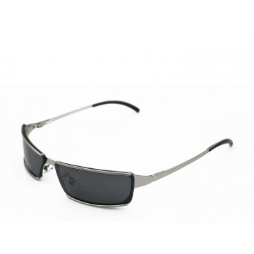 Trendige Sonnenbrille mit Metallgestell- Silber / Schwarz