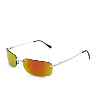 Trendige Sonnenbrille Verspiegelt Design-Silber / Gelb (Multi)