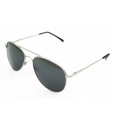 Trendige Sonnenbrille Pilot Design-Silber / Schwarz