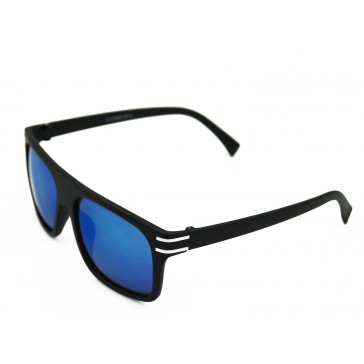Trendige Sonnebrille Reto / Nerd Design-Schwarz / Blau