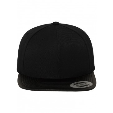 Original Classic Flexfit Snapback Cap - Leather Design - Black 