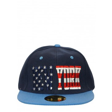 New York (Star n Stripes) Design - Snapback / Base Cap-Blau / Dunkel Blau