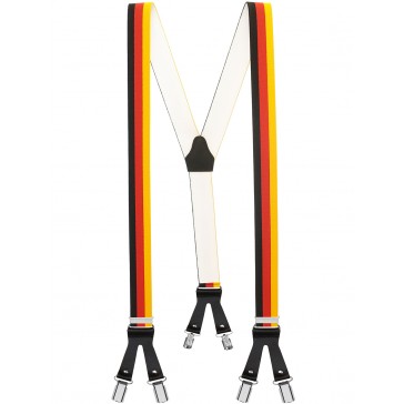 Hochwertige Hosenträger in Trendigen Deutschland / Frankreich / Italy Design mit Lederriemen und 6 Clips