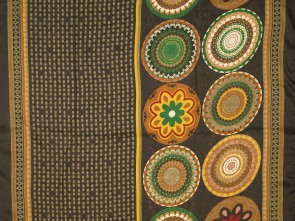 Loop Schal mit buntem Blumen / Paisley Motiv  - Dunkel Grün / Multicolor