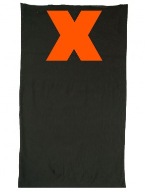 Multifunktionstuch in trendigen X Design - Schwarz / Neon Orange