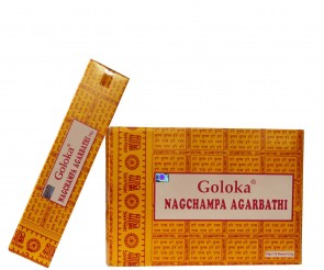Räucherstäbchen Goloka Nag Champa gelb 192g Großpackung 12 Schachteln zu je 16g